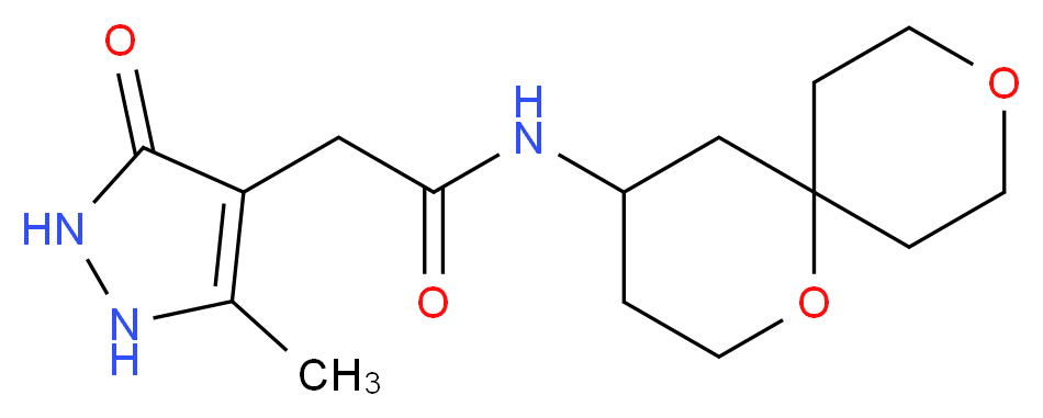 N-1,9-dioxaspiro[5.5]undec-4-yl-2-(5-methyl-3-oxo-2,3-dihydro-1H-pyrazol-4-yl)acetamide_分子结构_CAS_)