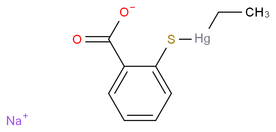 sodium 2-[(ethylmercurio)sulfanyl]benzoate_分子结构_CAS_54-64-8