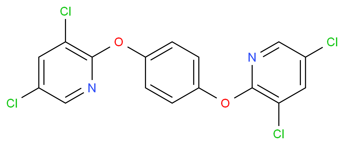 3,5-dichloro-2-{4-[(3,5-dichloropyridin-2-yl)oxy]phenoxy}pyridine_分子结构_CAS_76150-91-9