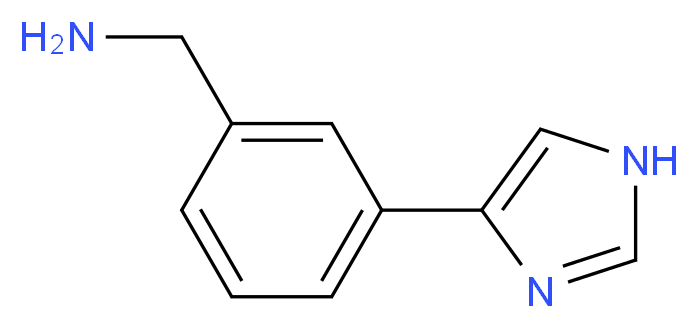 [3-(1H-imidazol-4-yl)phenyl]methanamine_分子结构_CAS_885281-21-0