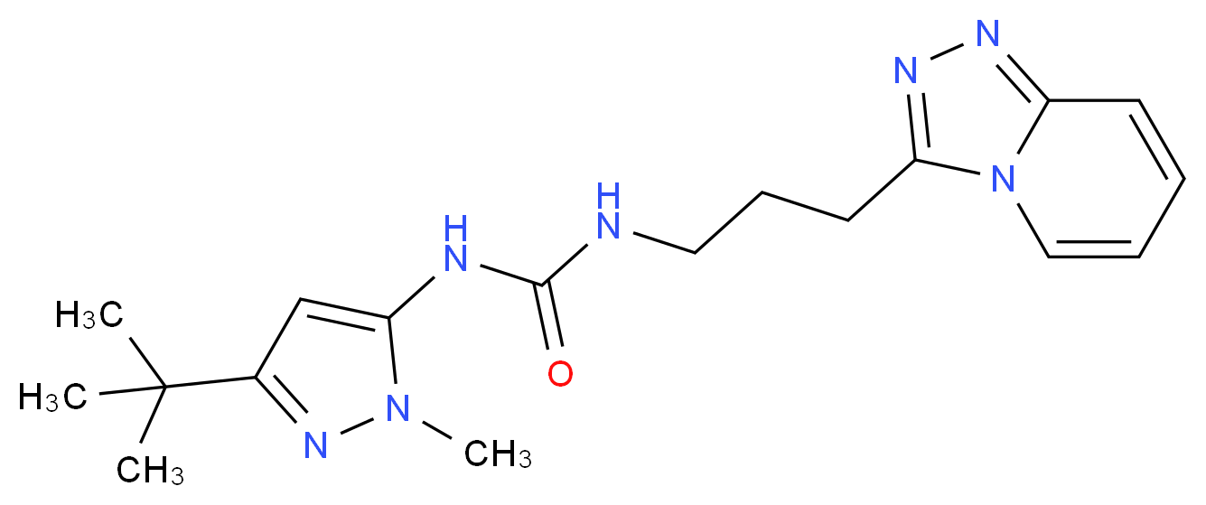 N-(3-tert-butyl-1-methyl-1H-pyrazol-5-yl)-N'-(3-[1,2,4]triazolo[4,3-a]pyridin-3-ylpropyl)urea_分子结构_CAS_)