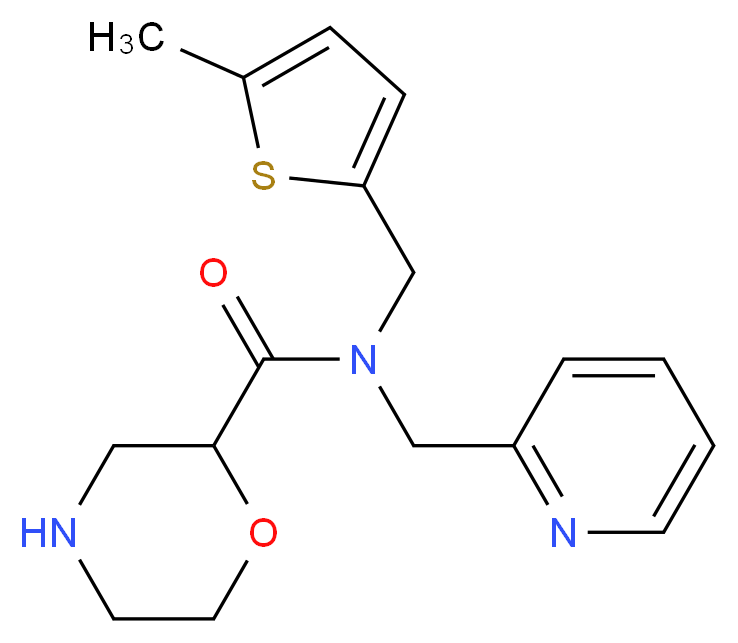 N-[(5-methyl-2-thienyl)methyl]-N-(2-pyridinylmethyl)-2-morpholinecarboxamide_分子结构_CAS_)