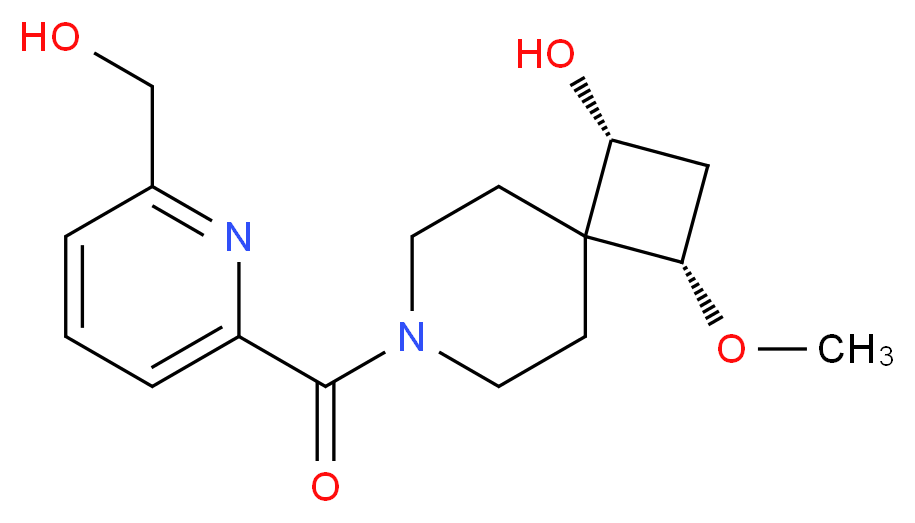 (1R*,3S*)-7-{[6-(hydroxymethyl)-2-pyridinyl]carbonyl}-3-methoxy-7-azaspiro[3.5]nonan-1-ol_分子结构_CAS_)