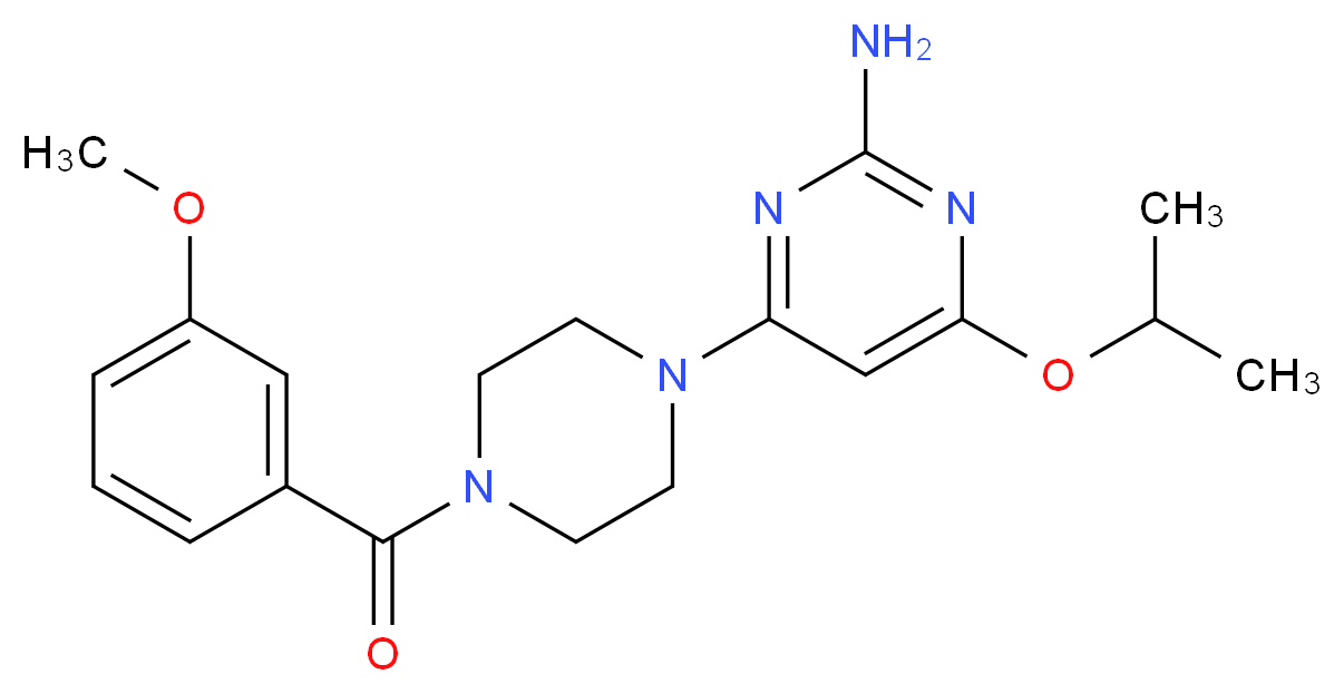 4-isopropoxy-6-[4-(3-methoxybenzoyl)-1-piperazinyl]-2-pyrimidinamine_分子结构_CAS_)