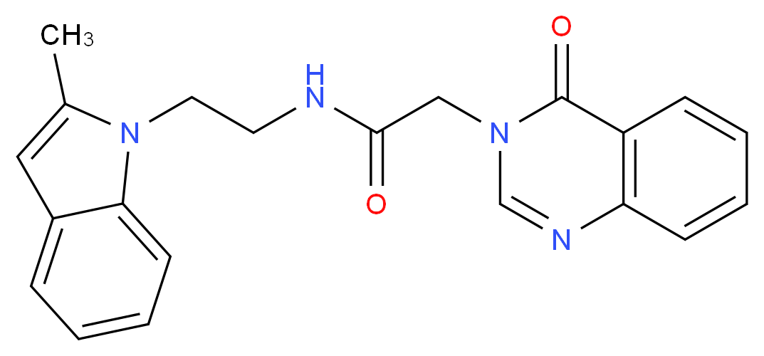 N-[2-(2-methyl-1H-indol-1-yl)ethyl]-2-(4-oxo-3(4H)-quinazolinyl)acetamide_分子结构_CAS_)