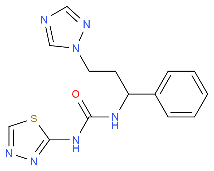 N-[1-phenyl-3-(1H-1,2,4-triazol-1-yl)propyl]-N'-1,3,4-thiadiazol-2-ylurea_分子结构_CAS_)