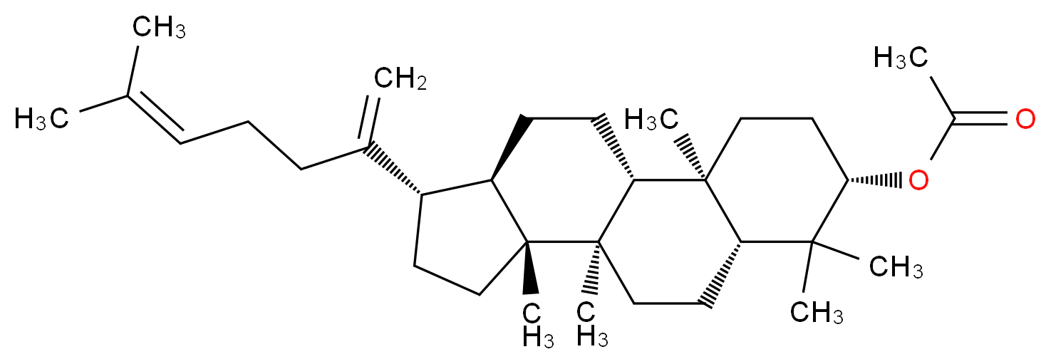 (1R,2R,5S,7R,10R,11R,14S,15R)-2,6,6,10,11-pentamethyl-14-(6-methylhepta-1,5-dien-2-yl)tetracyclo[8.7.0.0<sup>2</sup>,<sup>7</sup>.0<sup>1</sup><sup>1</sup>,<sup>1</sup><sup>5</sup>]heptadecan-5-yl acetate_分子结构_CAS_52914-31-5