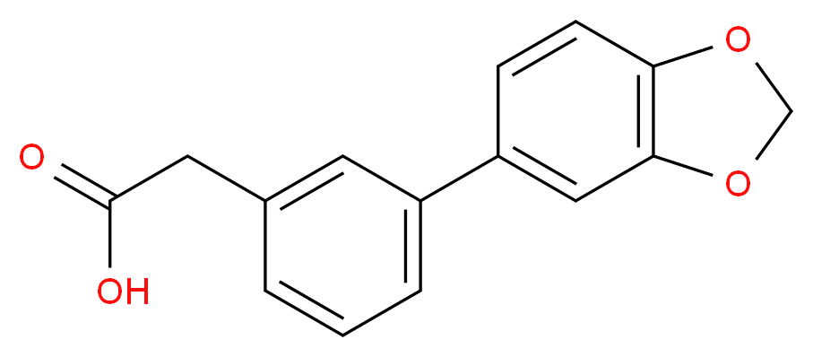 2-[3-(2H-1,3-benzodioxol-5-yl)phenyl]acetic acid_分子结构_CAS_669713-75-1