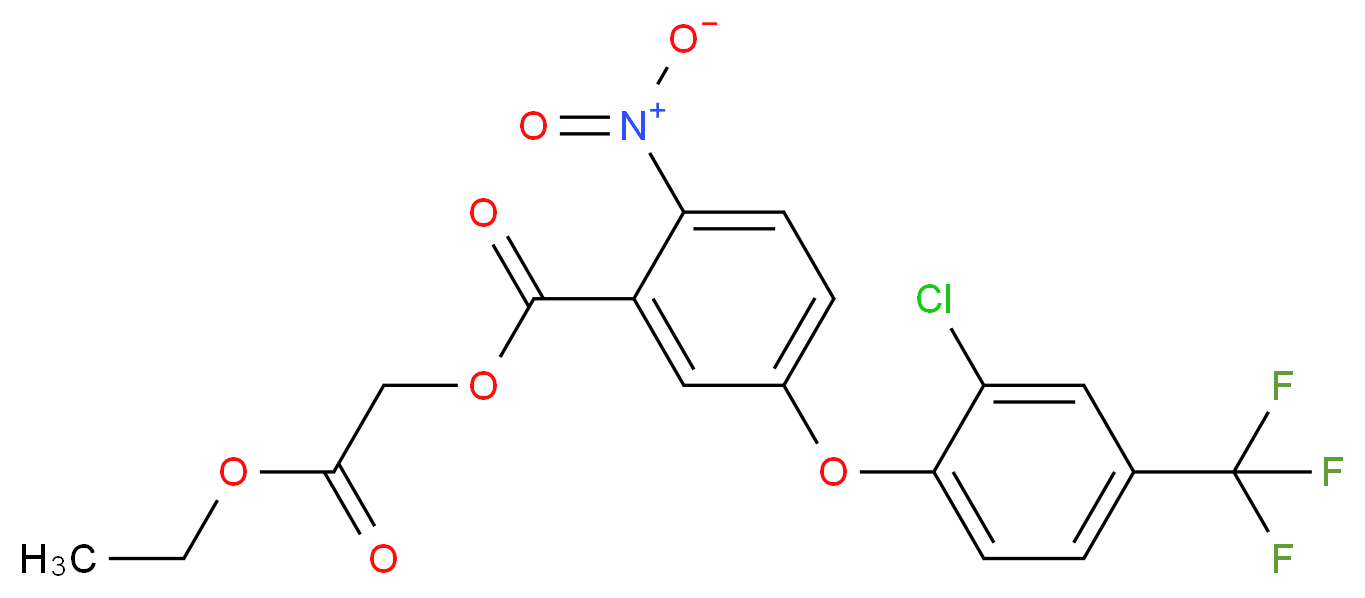 ethyl 2-{5-[2-chloro-4-(trifluoromethyl)phenoxy]-2-nitrobenzoyloxy}acetate_分子结构_CAS_77501-90-7