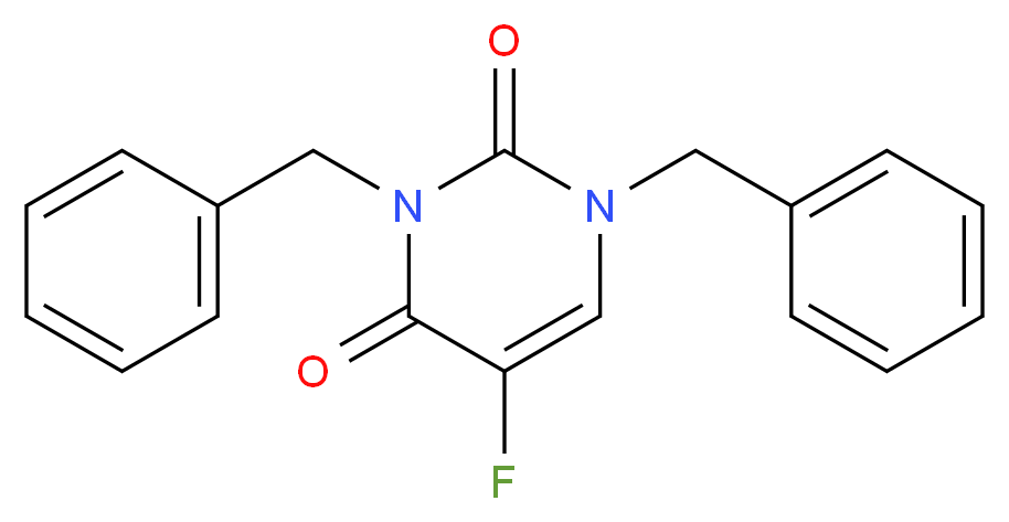 1,3-dibenzyl-5-fluoro-1,2,3,4-tetrahydropyrimidine-2,4-dione_分子结构_CAS_75500-02-6
