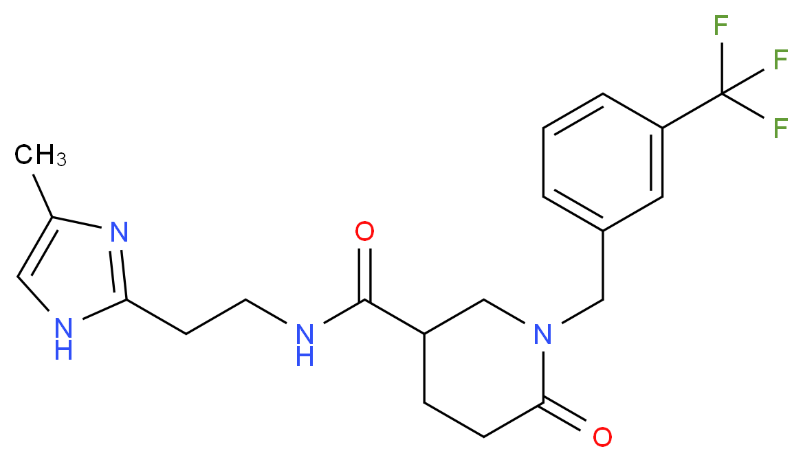 N-[2-(4-methyl-1H-imidazol-2-yl)ethyl]-6-oxo-1-[3-(trifluoromethyl)benzyl]-3-piperidinecarboxamide_分子结构_CAS_)