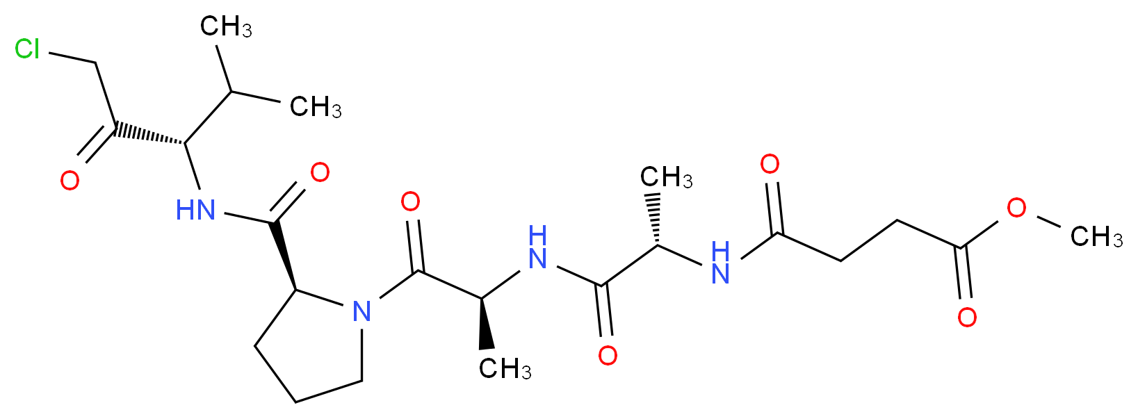 N-(Methoxysuccinyl)-Ala-Ala-Pro-Val-chloromethyl ketone_分子结构_CAS_65144-34-5)