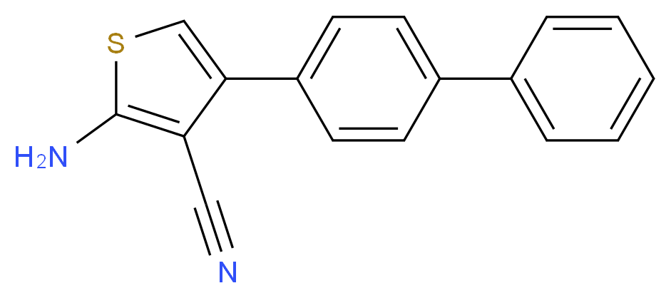 2-amino-4-(4-phenylphenyl)thiophene-3-carbonitrile_分子结构_CAS_519016-83-2