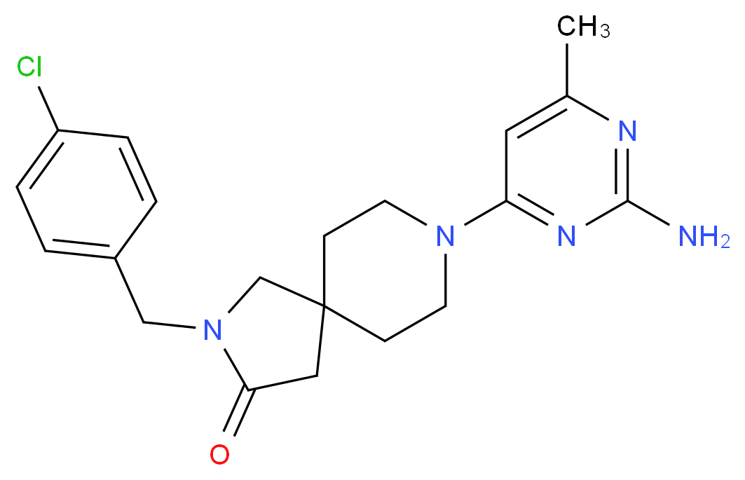 8-(2-amino-6-methyl-4-pyrimidinyl)-2-(4-chlorobenzyl)-2,8-diazaspiro[4.5]decan-3-one_分子结构_CAS_)