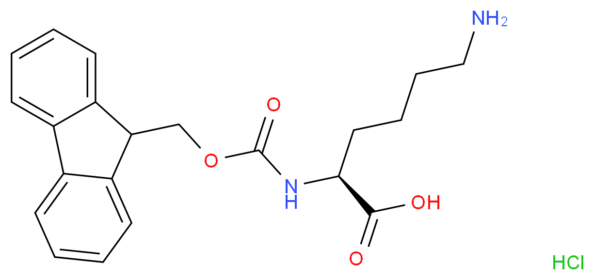 (2S)-6-amino-2-{[(9H-fluoren-9-ylmethoxy)carbonyl]amino}hexanoic acid hydrochloride_分子结构_CAS_139262-23-0