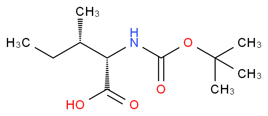 (2S,3S)-2-{[(tert-butoxy)carbonyl]amino}-3-methylpentanoic acid_分子结构_CAS_13139-16-7