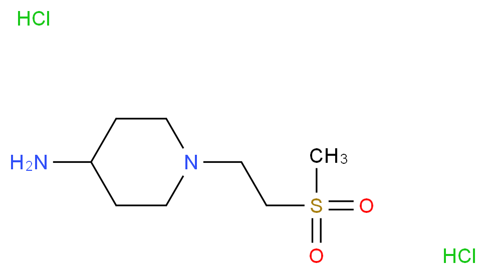 1-(2-methanesulfonylethyl)piperidin-4-amine dihydrochloride_分子结构_CAS_920111-82-6