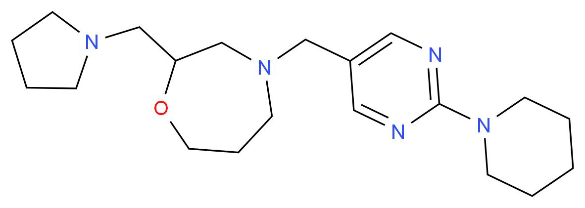 4-[(2-piperidin-1-ylpyrimidin-5-yl)methyl]-2-(pyrrolidin-1-ylmethyl)-1,4-oxazepane_分子结构_CAS_)