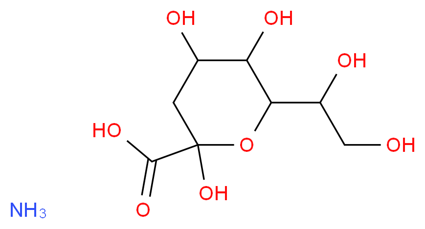 6-(1,2-dihydroxyethyl)-2,4,5-trihydroxyoxane-2-carboxylic acid amine_分子结构_CAS_103404-70-2