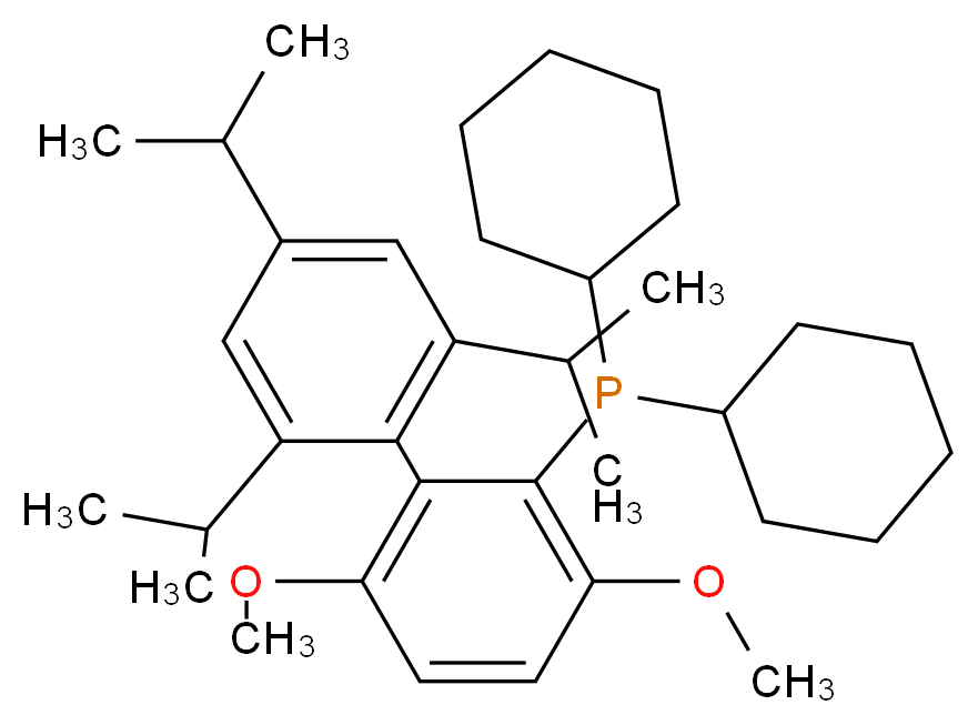 2-(二环己基膦)3,6-二甲氧基-2′,4′,6′-三异丙基-1,1′-联苯_分子结构_CAS_1070663-78-3)