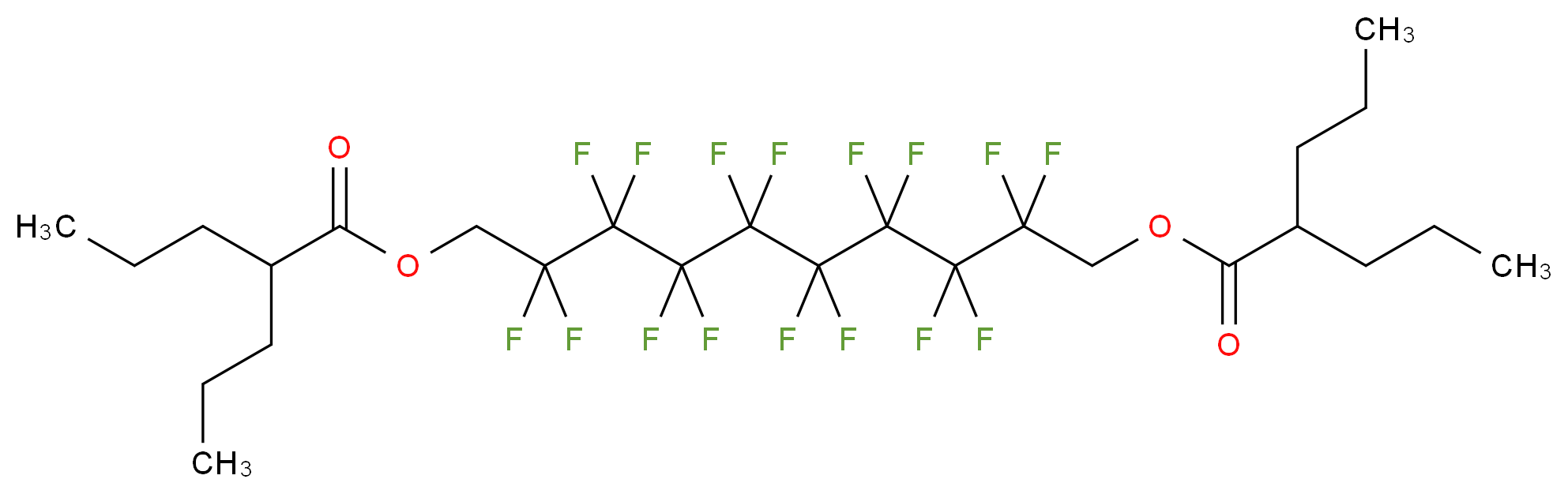 1H,1H,10H,10H-Hexadecafluorodecane-1,10-diyl bis(2-propylpentanoate)_分子结构_CAS_544446-07-3)