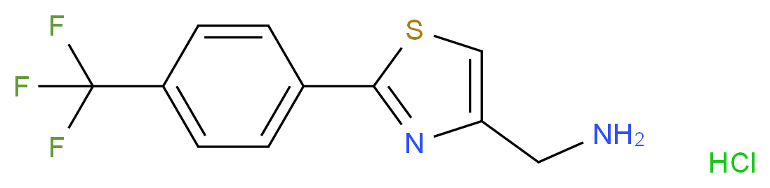 {2-[4-(trifluoromethyl)phenyl]-1,3-thiazol-4-yl}methanamine hydrochloride_分子结构_CAS_690632-10-1