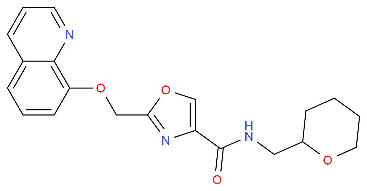 2-[(8-quinolinyloxy)methyl]-N-(tetrahydro-2H-pyran-2-ylmethyl)-1,3-oxazole-4-carboxamide_分子结构_CAS_)