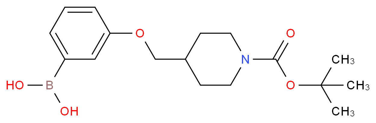 (3-((1-(tert-Butoxycarbonyl)piperidin-4-yl)methoxy)phenyl)boronic acid_分子结构_CAS_1310404-86-4)