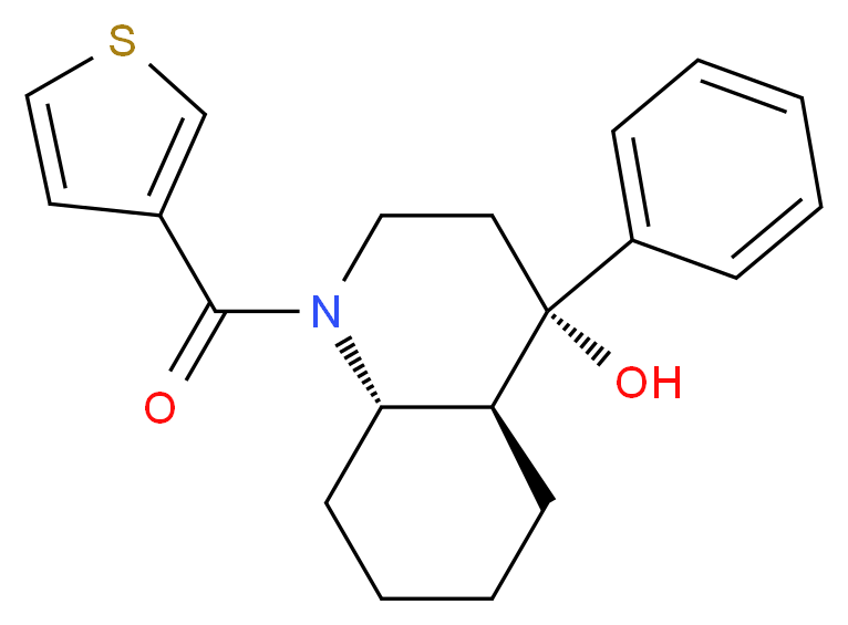 (4S*,4aS*,8aS*)-4-phenyl-1-(3-thienylcarbonyl)decahydro-4-quinolinol_分子结构_CAS_)