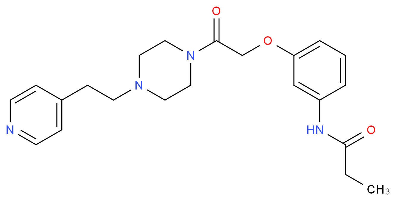 N-(3-{2-oxo-2-[4-(2-pyridin-4-ylethyl)piperazin-1-yl]ethoxy}phenyl)propanamide_分子结构_CAS_)
