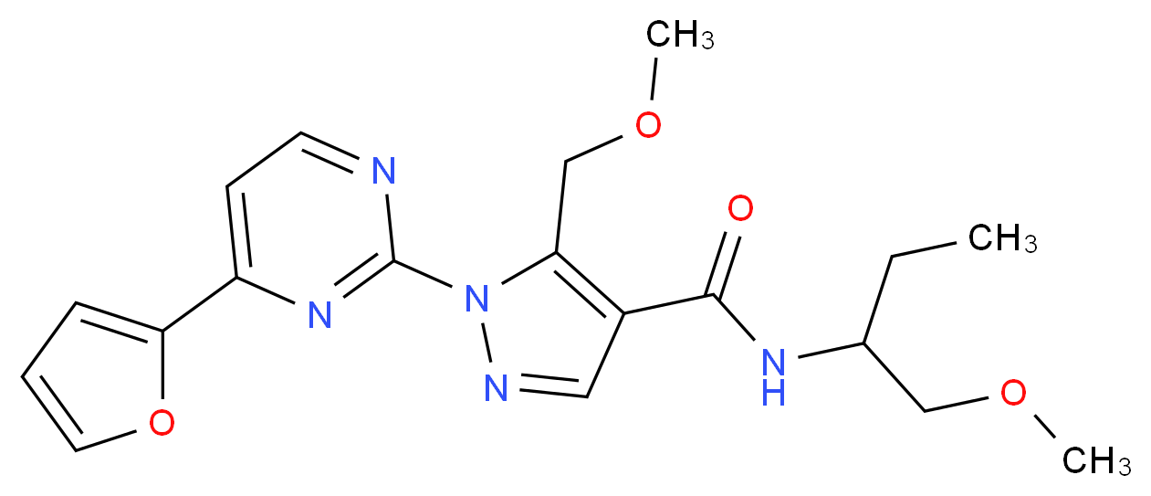 1-[4-(2-furyl)-2-pyrimidinyl]-5-(methoxymethyl)-N-[1-(methoxymethyl)propyl]-1H-pyrazole-4-carboxamide_分子结构_CAS_)