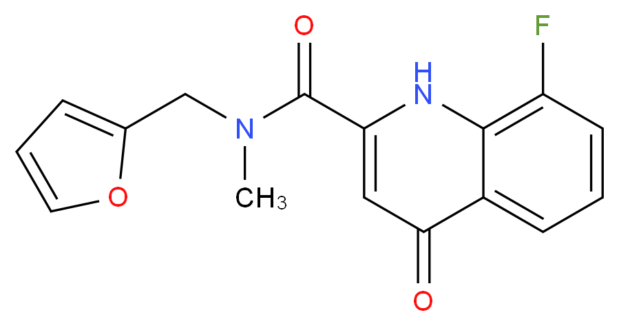 8-fluoro-N-(2-furylmethyl)-N-methyl-4-oxo-1,4-dihydroquinoline-2-carboxamide_分子结构_CAS_)