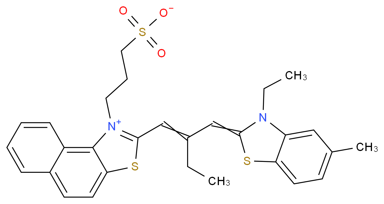 2-{2-[(3-Ethyl-5-methyl-2(3H)-benzothiazolylidene)methyl]-1-butenyl}-1-(3-sulfopropyl)naphtho[1,2-d]thiazolium hydroxide inner salt_分子结构_CAS_28784-39-6)