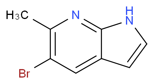 5-bromo-6-methyl-1H-pyrrolo[2,3-b]pyridine_分子结构_CAS_958358-00-4