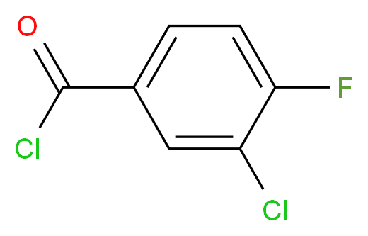 3-氯-4-氟苯甲酰氯_分子结构_CAS_65055-17-6)