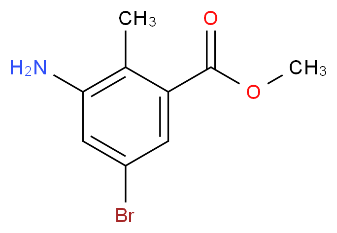 Methyl 3-amino-5-bromo-2-methylbenzoate_分子结构_CAS_1000342-11-9)