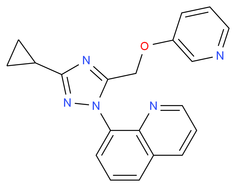 8-{3-cyclopropyl-5-[(pyridin-3-yloxy)methyl]-1H-1,2,4-triazol-1-yl}quinoline_分子结构_CAS_)