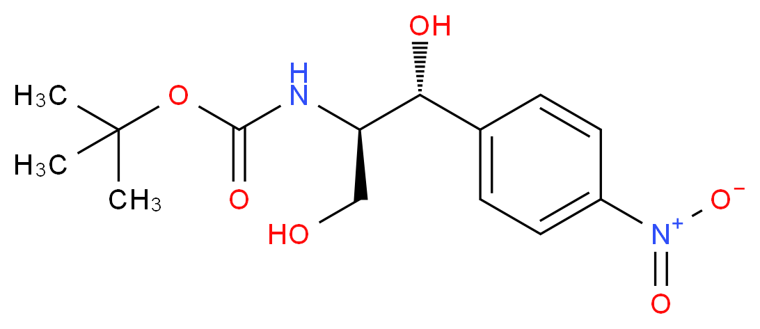 tert-butyl N-[(1R,2R)-1,3-dihydroxy-1-(4-nitrophenyl)propan-2-yl]carbamate_分子结构_CAS_366487-74-3