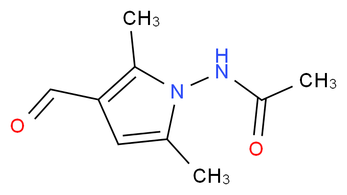 N-(3-formyl-2,5-dimethyl-1H-pyrrol-1-yl)acetamide_分子结构_CAS_932186-53-3