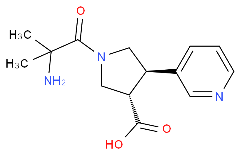 (3S*,4R*)-1-(2-methylalanyl)-4-(3-pyridinyl)-3-pyrrolidinecarboxylic acid_分子结构_CAS_)