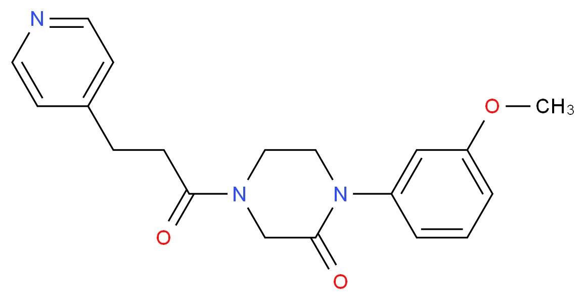 1-(3-methoxyphenyl)-4-[3-(4-pyridinyl)propanoyl]-2-piperazinone_分子结构_CAS_)