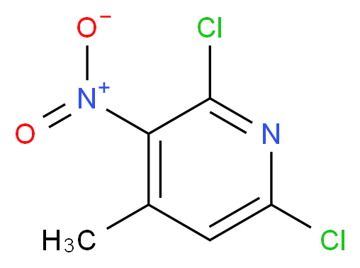 2,6-dichloro-4-methyl-3-nitropyridine_分子结构_CAS_60010-03-9