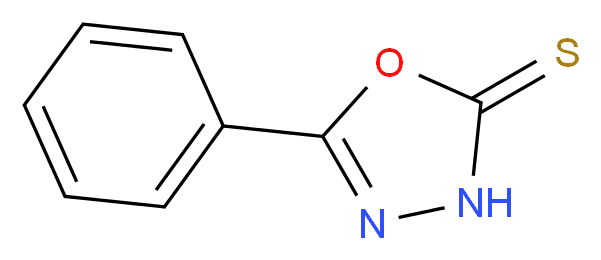 5-Phenyl-1,3,4-oxadiazole-2(3H)-thione_分子结构_CAS_3004-42-0)