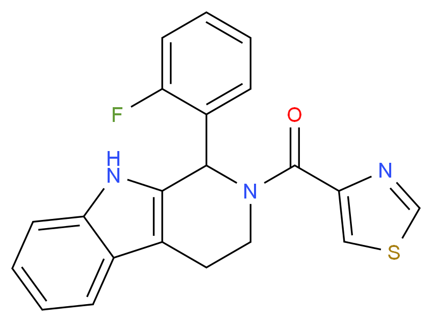 1-(2-fluorophenyl)-2-(1,3-thiazol-4-ylcarbonyl)-2,3,4,9-tetrahydro-1H-beta-carboline_分子结构_CAS_)