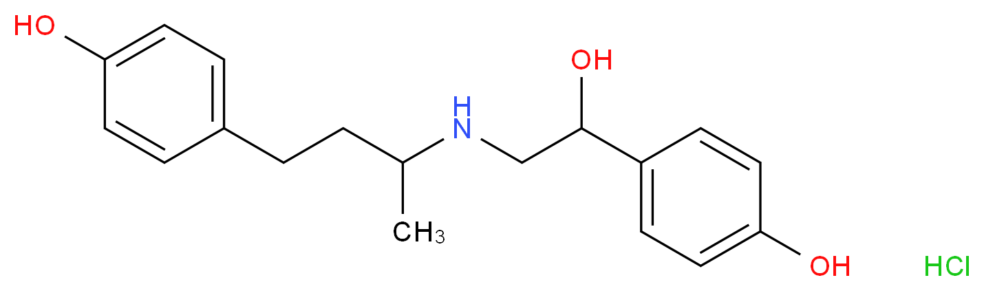 4-(3-{[2-hydroxy-2-(4-hydroxyphenyl)ethyl]amino}butyl)phenol hydrochloride_分子结构_CAS_90274-24-1