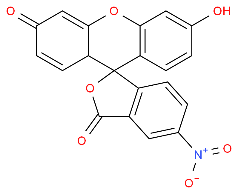 6'-hydroxy-5-nitro-3',9'a-dihydro-3H-spiro[2-benzofuran-1,9'-xanthene]-3,3'-dione_分子结构_CAS_3326-35-0