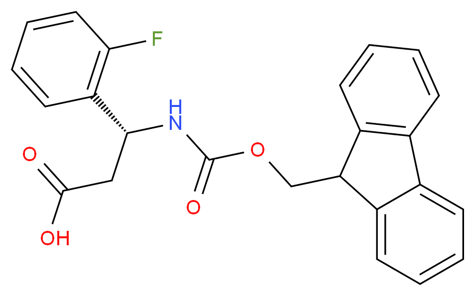 (3R)-3-({[(9H-fluoren-9-yl)methoxy]carbonyl}amino)-3-(2-fluorophenyl)propanoic acid_分子结构_CAS_511272-50-7