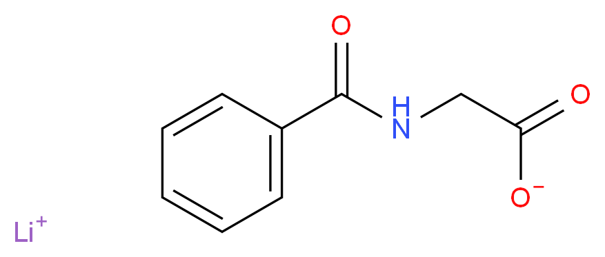 lithium(1+) ion 2-(phenylformamido)acetate_分子结构_CAS_636-11-3