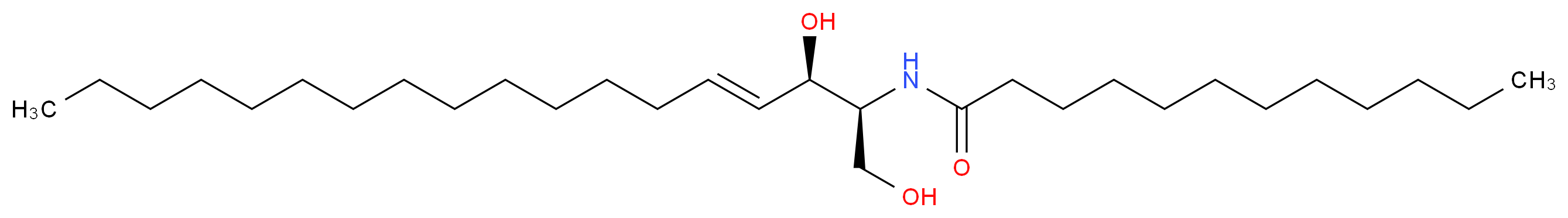 N-[(2S,3R,4E)-1,3-dihydroxyoctadec-4-en-2-yl]dodecanamide_分子结构_CAS_74713-60-3