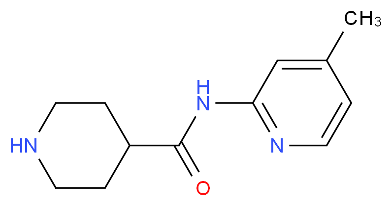 N-(4-methylpyridin-2-yl)piperidine-4-carboxamide_分子结构_CAS_865078-92-8